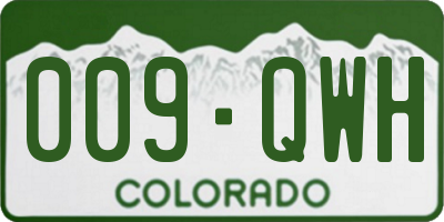 CO license plate 009QWH