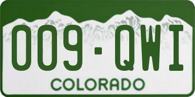 CO license plate 009QWI