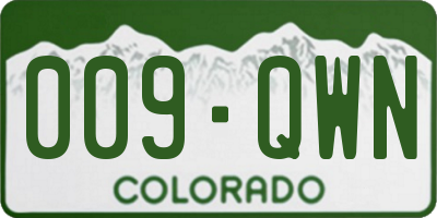CO license plate 009QWN