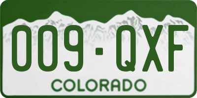 CO license plate 009QXF