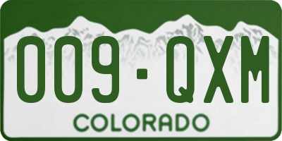 CO license plate 009QXM
