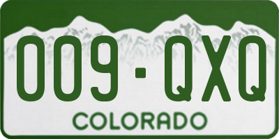 CO license plate 009QXQ