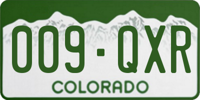 CO license plate 009QXR