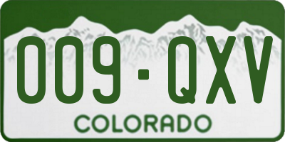 CO license plate 009QXV