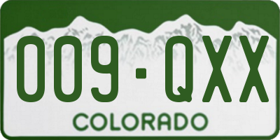 CO license plate 009QXX