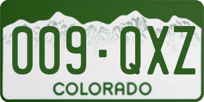 CO license plate 009QXZ