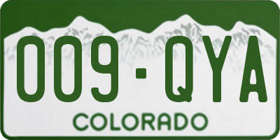 CO license plate 009QYA