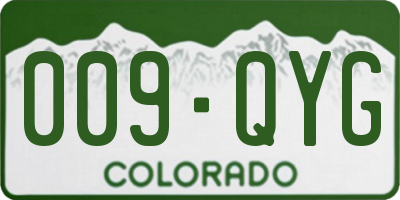 CO license plate 009QYG
