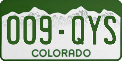 CO license plate 009QYS