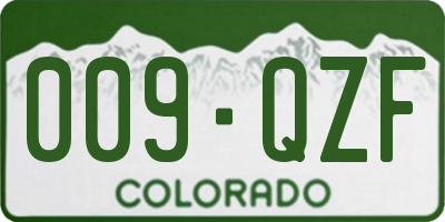 CO license plate 009QZF