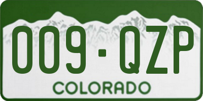CO license plate 009QZP