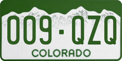 CO license plate 009QZQ