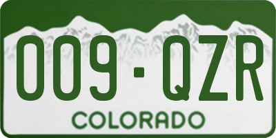 CO license plate 009QZR