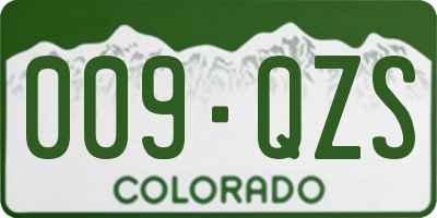 CO license plate 009QZS