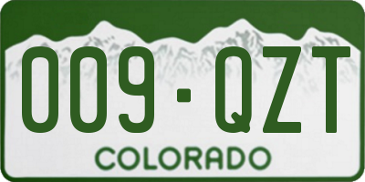 CO license plate 009QZT