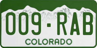 CO license plate 009RAB