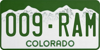 CO license plate 009RAM