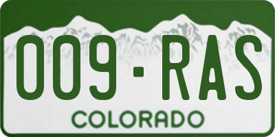 CO license plate 009RAS