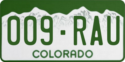 CO license plate 009RAU