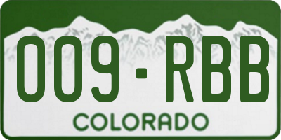 CO license plate 009RBB