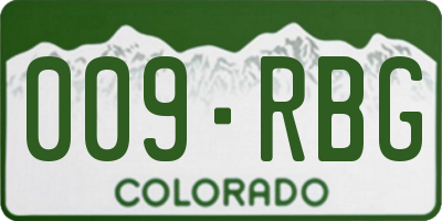 CO license plate 009RBG