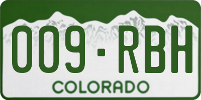CO license plate 009RBH