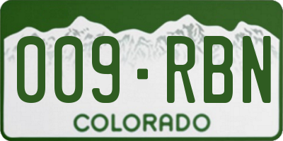 CO license plate 009RBN