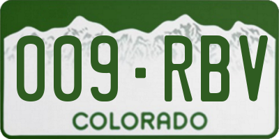 CO license plate 009RBV