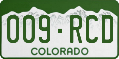 CO license plate 009RCD