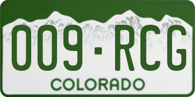 CO license plate 009RCG