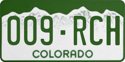 CO license plate 009RCH