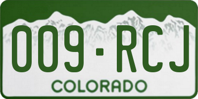 CO license plate 009RCJ