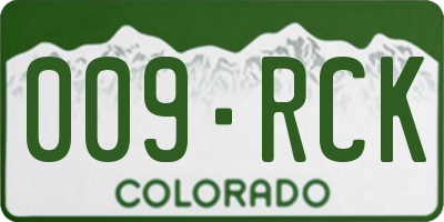 CO license plate 009RCK