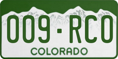 CO license plate 009RCO