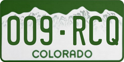 CO license plate 009RCQ