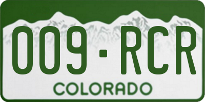 CO license plate 009RCR