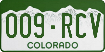 CO license plate 009RCV