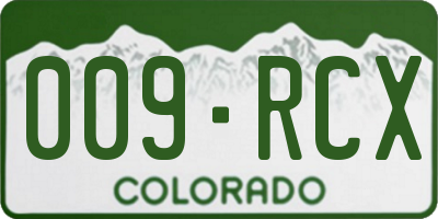 CO license plate 009RCX