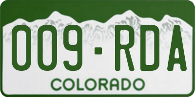 CO license plate 009RDA