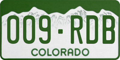 CO license plate 009RDB
