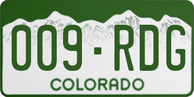 CO license plate 009RDG