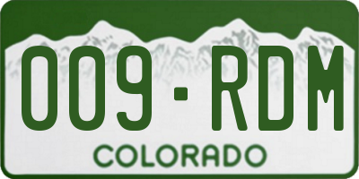 CO license plate 009RDM