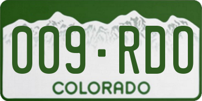 CO license plate 009RDO