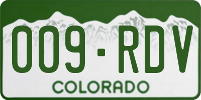 CO license plate 009RDV