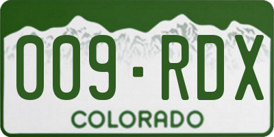 CO license plate 009RDX
