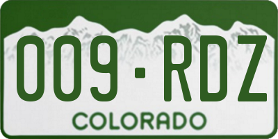 CO license plate 009RDZ
