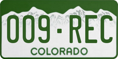 CO license plate 009REC