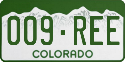 CO license plate 009REE