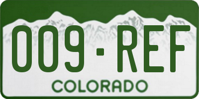 CO license plate 009REF
