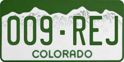 CO license plate 009REJ